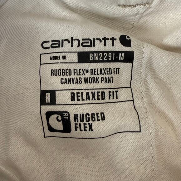 Carhartt Rugged Flex Relaxed Fit Canvas Work Pants Tan Khaki Mens 36x32 Workwear - Picture 7 of 14
